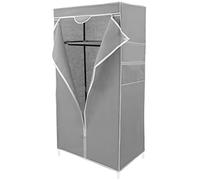 PrimeMatik - Armario ropero guardarropa de Tela Desmontable 70 x 45 x 155 cm Gris