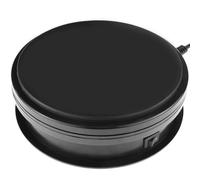 PrimeMatik - Base giratoria eléctrica de 15 cm. Plataforma rotatoria de color negro