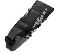 PrimeMatik - Bolsa de sillín de Bicicleta de 10 litros. Maleta para Ciclismo de Lona Negra Impermeable