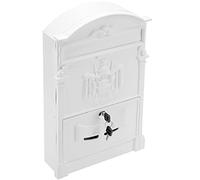 PrimeMatik - Buzón Antiguo metálico para Cartas y Correo Postal de Color Blanco
