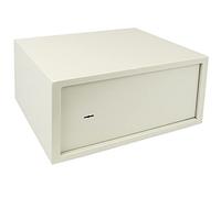 PrimeMatik - Caja Fuerte de Seguridad de Acero y con Llaves 44 x 38 x 23 cm Beige