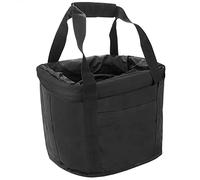 PrimeMatik - Cesta de Bicicleta Desmontable para Manillar de Lona Negra Impermeable con Cremallera