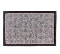 PrimeMatik - Felpudo Rectangular de Polipropileno Liso Gris Oscuro 60x40cm