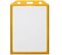 PrimeMatik - Funda de plástico para carnet de Identidad ID Vertical B7 88x120mm Amarillo
