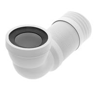 PrimeMatik - Manguito conexión Inodoro acodado 90° Extensible ∅ 105mm