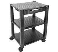 PrimeMatik - Mesa Auxiliar 3 Niveles para Impresora con Ruedas y cajón