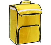 PrimeMatik - Nevera portátil amarilla 40 Litros 34x47x25cm, mochila bolsa isotérmica para picnic, camping, playa, entrega de alimentos en moto o bicicleta