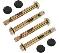 PrimeMatik - Pack de 4 Tacos metálicos de expansión con Tornillo 10x85mm con tapón Negro