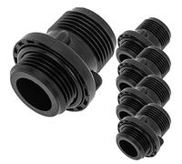 PrimeMatik - Pack de 5 Unidades machón con Junta tórica para colectores de 1 Pulgada Negro