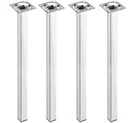 PrimeMatik - Pies Cuadrados para Mesa y Mueble. Patas en Acero Cromado de 75cm 4-Pack