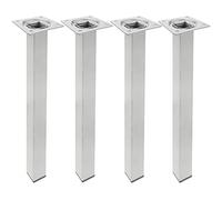 PrimeMatik - Pies Cuadrados para Mesa y Mueble. Patas en Acero Gris de 40cm 4-Pack