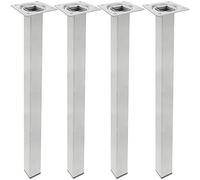 PrimeMatik - Pies Cuadrados para Mesa y Mueble. Patas en Acero Gris de 75cm 4-Pack