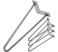 PrimeMatik - Pies para Mesa y Mueble Estilo Vintage Patas en Acero 2 Varillas 41 cm 4-Pack