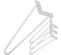 PrimeMatik - Pies para Mesa y Mueble Patas en Acero 2 Varillas 41 cm Blanco 4-Pack