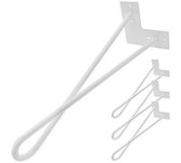 PrimeMatik - Pies para Mesa y Mueble Patas en Acero 2 Varillas 41 cm Blanco 4-Pack Modelo Bucle