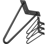 PrimeMatik - Pies para Mesa y Mueble Patas en Acero 2 Varillas 41 cm Negro 4-Pack