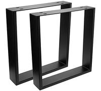 PrimeMatik - Pies rectangulares para mesita y banqueta. Patas en Acero Negro 400 x 80 x 430 mm 2-Pack, Tubos 80 x 20 mm