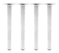 PrimeMatik - Pies Redondos para Mesa y Mueble. Patas en Acero Gris de 75cm 4-Pack