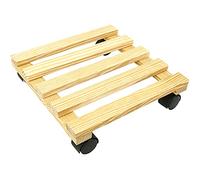 PrimeMatik - Plataforma Cuadrada de Madera con Ruedas 30 cm