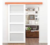 PrimeMatik - Raíl guía para Puerta corredera con Cubierta de Madera MDF de Color Caoba de 2m