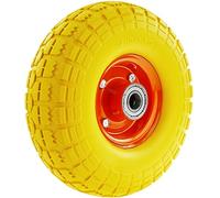 PrimeMatik - Rueda Maciza de Carretilla Anti-pinchazos Amarilla 120 Kg 10x3.5 254x89 mm para carros y Plataformas de Transporte