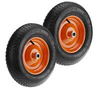 PrimeMatik - Rueda neumática de Carretilla 2-Pack 95 Kg 16x4 406x102 mm para carros y Plataformas de Transporte