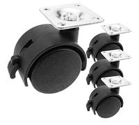 PrimeMatik - Rueda pivotante de Nailon con Freno 40 mm 35x35 mm 4 Pack