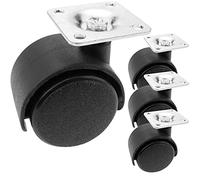 PrimeMatik - Rueda pivotante de Nailon sin Freno 40 mm 38x38 mm 4 Pack