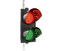 PrimeMatik - Semáforo para Interior y Exterior IP65 Negro de 2 x 200mm de 220V con Luces LED Verde y roja