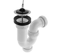 PrimeMatik - Sifón Curvo Extensible para Lavabo-Bidet 1" 1/2 x ∅ 70 mm