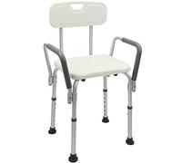 PrimeMatik - Silla de Ducha Antideslizante Regulable en Altura con reposabrazos para Personas Mayores