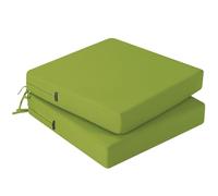 PRIMEPATIO Juego de 2 cojines de asiento para silla de exterior, 7 cm de grosor, cojines impermeables de ratán para muebles de exterior con lazos, almohadillas para sillas de comedor o patio, 50 x 50