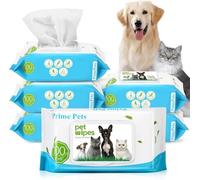 PrimePets Toallitas Perros Higiene, 6 x 100 Piezas, Toallitas Perro Suaves para el Cuidado, Toallitas para Gatos, para Limpiar Trasero, Cara, Ojos, Orejas, Patas, Sin Perfume