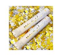 PrimePure Cañones de Confeti Dorado - Cañón Confeti en Forma de Estrellas - Pack 2 - Confetti Cannon para Bodas, Fiestas, Cumpleaños y Graduaciones
