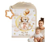 Primer álbum de recuerdos para niños - Libro ilustrado de tela con 17 bolsillos, 10 x 15 cm, material agradable al tacto, calidad duradera, idea de regalo para bautizo, nacimiento, familia, habitación