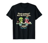 Primer Contacto Primer Café UFO Pun Alien Diner Camiseta