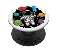 Primer Cumpleaños Astronauta Planetas 1er Lindo Espacio Adorable PopSockets PopGrip Adhesivo