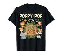 Primer cumpleaños de Poppy Pop of The Wild One Safari Camiseta