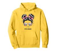 Primer día de escuela Coquette Bow Teacher Quinto Grado Niñas Sudadera con Capucha
