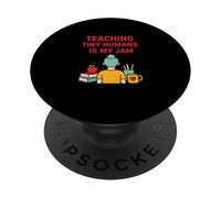 Primer día de Escuela Enseñar a los Humanos pequeños es mi Jam Cute ABDC PopSockets PopGrip Adhesivo