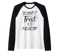 Primer Día de la Independencia del Embarazo del 4 de Julio de Bump Camiseta Manga Raglan
