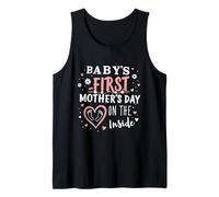 Primer Día de la Madre del Bebé En El Interior Mamá Embarazada Mamá Camiseta sin Mangas