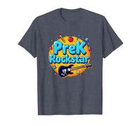 Primer día de Preescolar PreK Rockstar Fun School Start Camiseta, Hombre, Azul Jaspeado, L