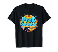 Primer día de Preescolar PreK Rockstar Fun School Start Camiseta, Hombre, Negro, M