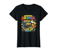 Primer día de Segundo Grado Modo Jugador 2 Broma de Jugadores desbloqueados Camiseta gráfica económica, Mujer, Negro, XS