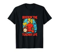 Primer día de Teacher Rockin' The Teacher Life, Lindo ABCD para Mujer Camiseta