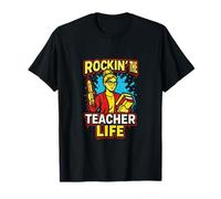 Primer día de Teacher Rockin' The Teacher Life, Lindo ABCD para Mujer Camiseta