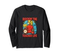 Primer día de Teacher Rockin' The Teacher Life, Lindo ABCD para Mujer Manga Larga