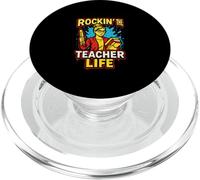 Primer día de Teacher Rockin' The Teacher Life, Lindo ABCD para Mujer PopSockets PopGrip para MagSafe