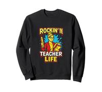 Primer día de Teacher Rockin' The Teacher Life, Lindo ABCD para Mujer Sudadera